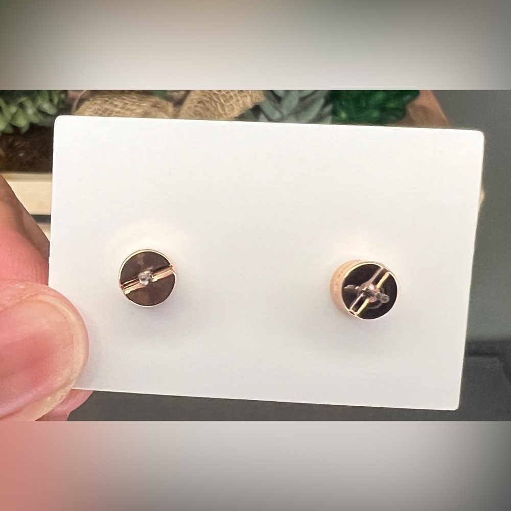 Michael Kors Rose Gold Brass Stud Earrings - Picture 4 of 4